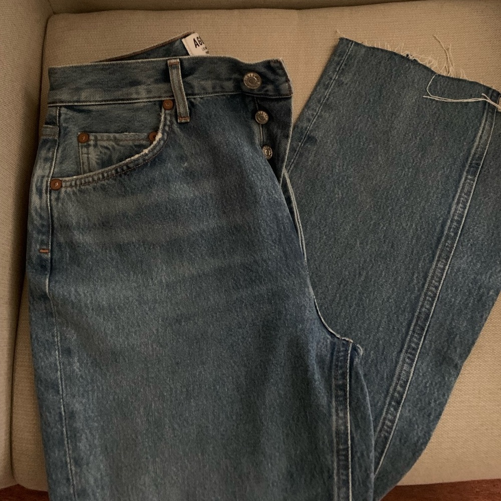 Agolde Remy High Rise Jeans Straight Luxury Denim - Picture 7 of 10